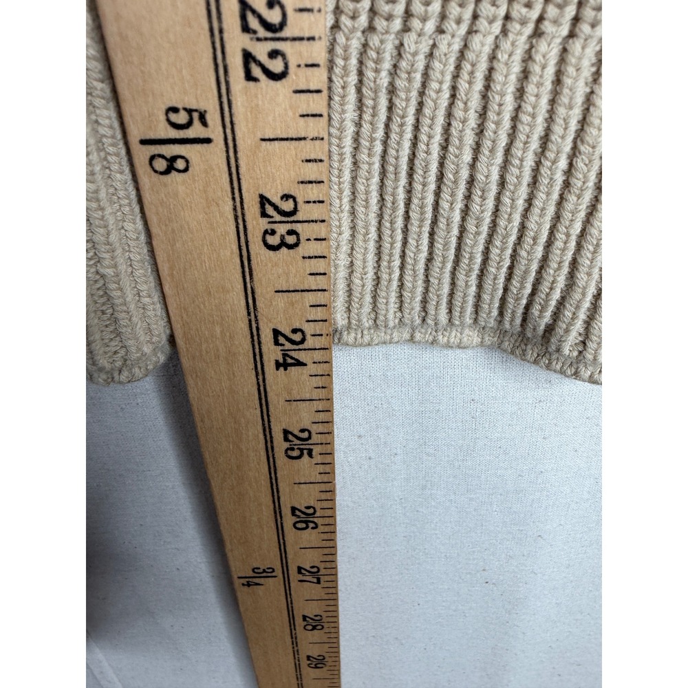 J. Crew Womens Ribbed V Neck Beach Sweater Size Medium Beige - Picture 6 of 7